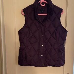 Lands' End Women's Dark Purple Quilted Vest